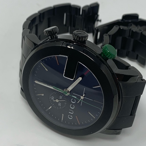 GUCCI G Chrono Black Guilloche Dial Men's Watch - Picture 2 of 13